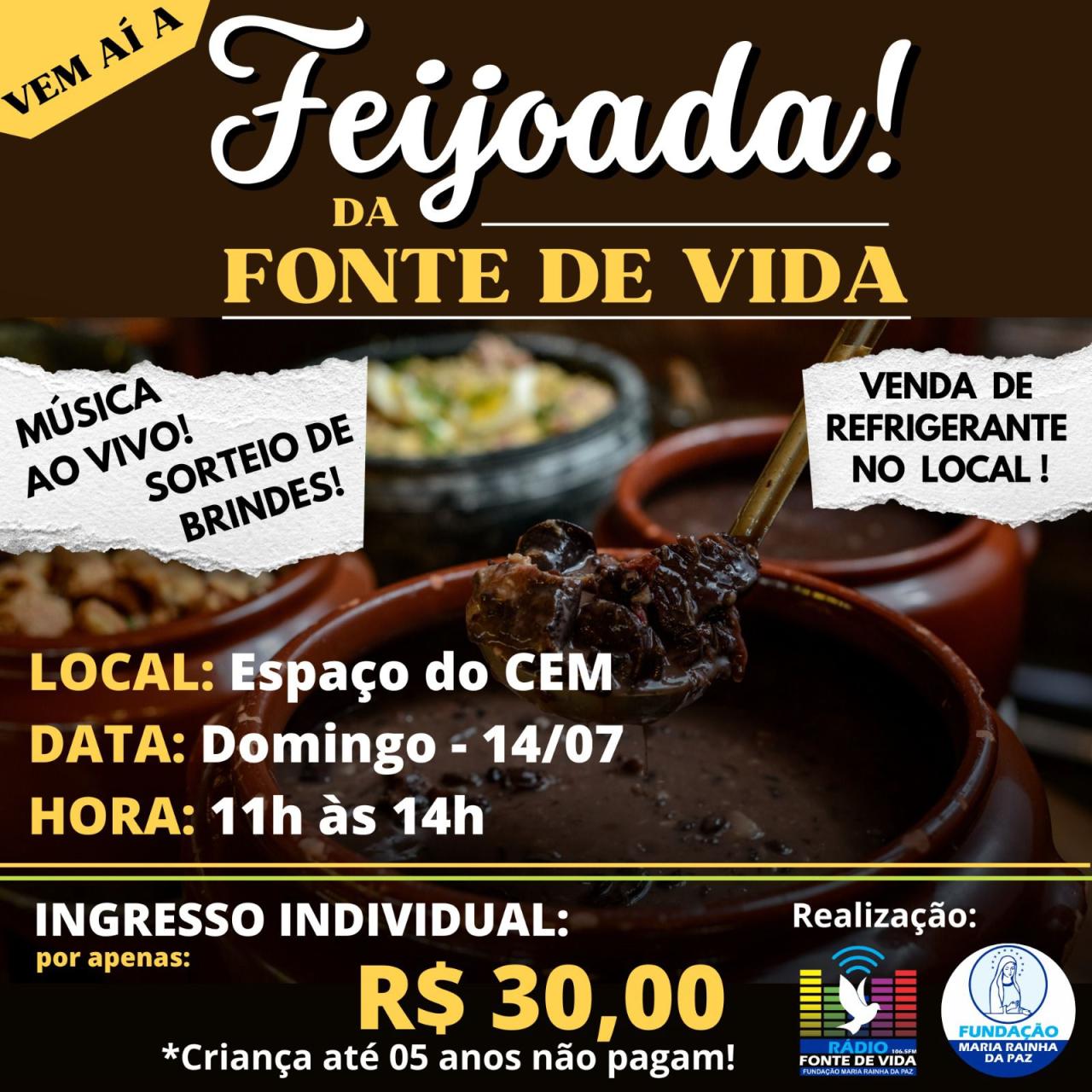 imagem de FEIJOADA DA FONTE DE VIDA - CARTÃO INDIVIDUAL